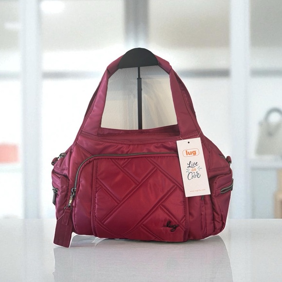 LUG Raspberry Rumble Satchel Bag with Detachable Crossbody Strap NWT - Picture 1 of 16